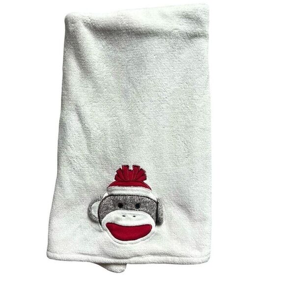 Baby Boys Baby Starters Vintage Sock Monkey Soft Fleece Baby Blanket 40 x 30 - Picture 1 of 2